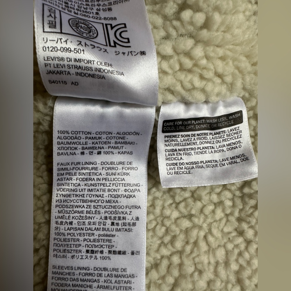 Mens Medium Levi Strauss Sherpa Lined Denim Jacket - Picture 5 of 6